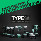 Kielder KWT-075-02 - 18V TYPE18 Brushless Cordless 3/8" Ultra Compact Impact Wrench Kit, 2 x 2.0Ah Li-ion TYPE18 Battery, Charger & Case