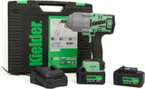 Kielder KWT-085-02 18V Brushless Cordless 1/2" High Torque 1790Nm Impact Wrench Kit, 2 x 5.0Ah Li-ion TYPE18 Battery, Charger & Case