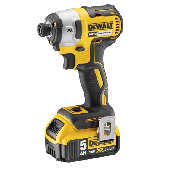 DeWalt DCF888P2B-GB - 18V XR Brushless Bluetooth Impact Driver with 2 x 5.0Ah Battery, Charger & Case