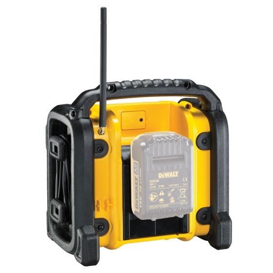 DeWalt DCR020-GB- 240v XR Compact DAB Digital Job-site Radio (10.8v 14.4v 18V) with 1 x 5.0Ah Battery & Charger