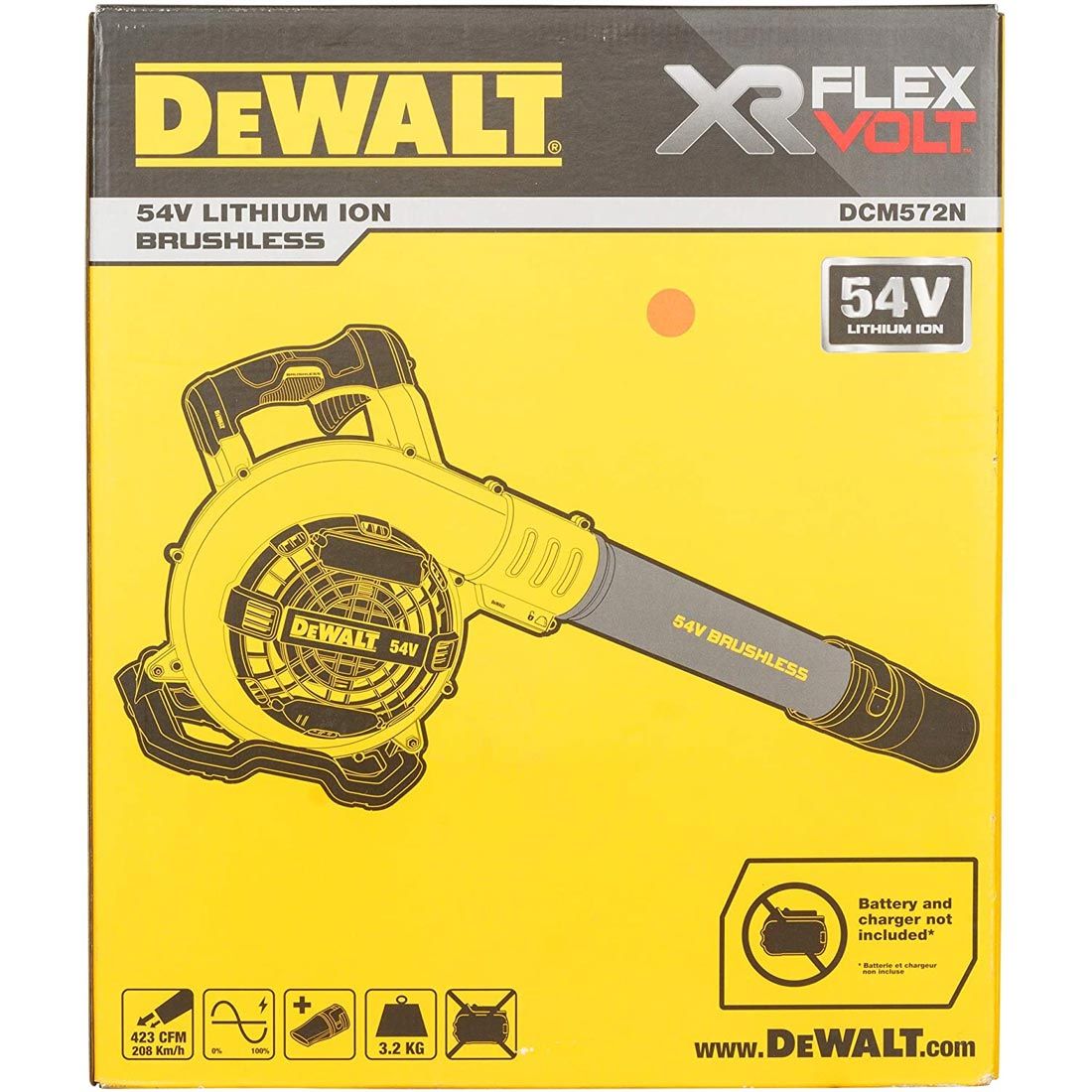 DeWalt DCM572X1-GB - 54V FLEXVOLT Blower - 1x Battery