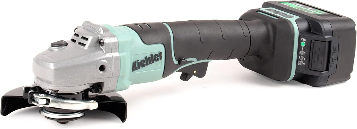 Kielder KWT-013-02 18V Brushless Cordless 115mm Angle Grinder Kit, 2 x 5.0Ah Li-ion TYPE18 Battery, Charger & Case