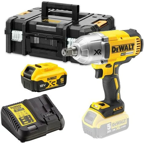 DeWalt DCF899P1-GB XR 18V Brushless 3 Speed High Torque Impact Wrench with 1 x 5Ah Batteries & Carry Case