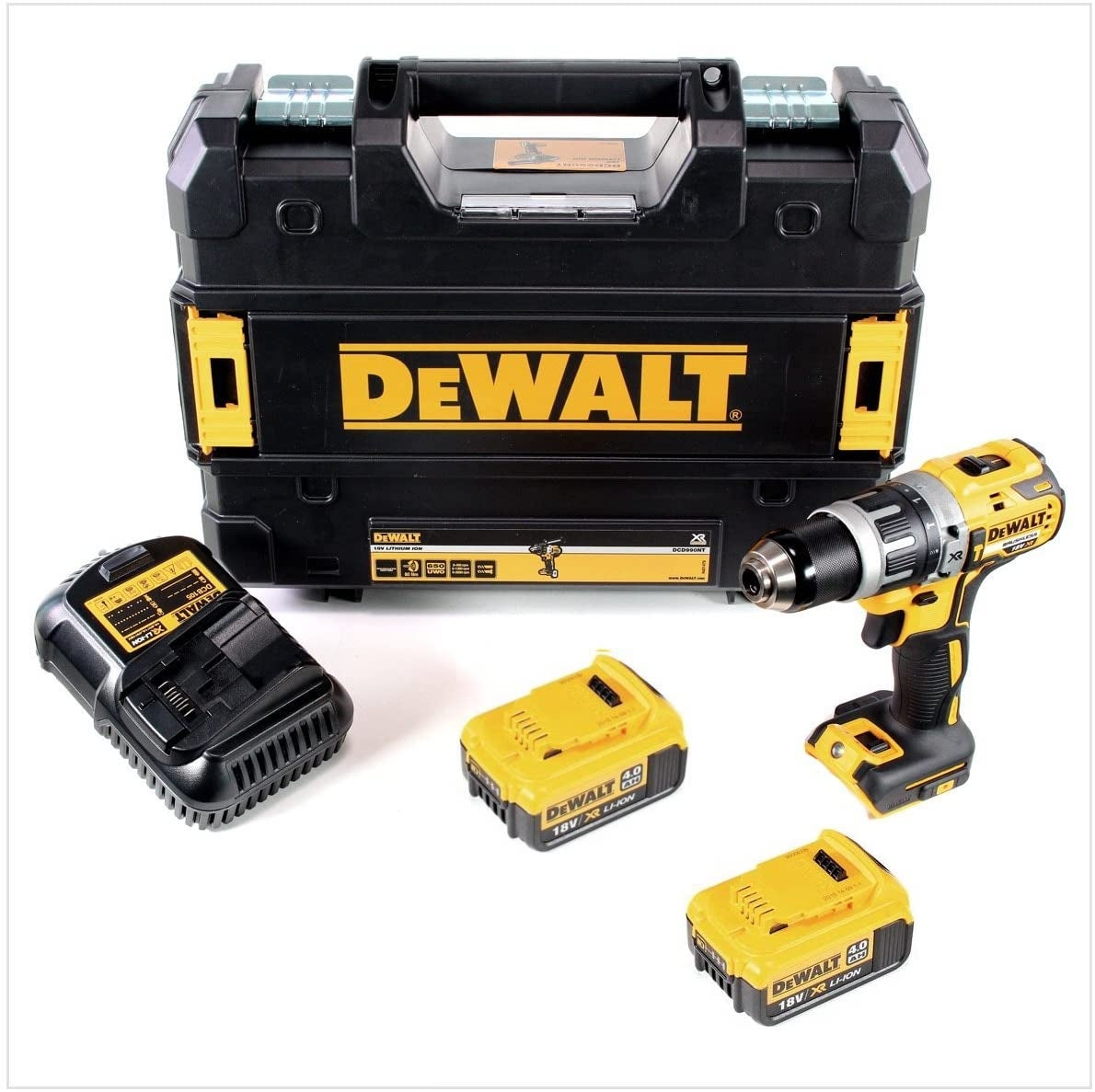DeWalt DCD796M2 18V XR Brushless Compact Combi Drill with 2 x 4Ah Lithium-Ion Batteries