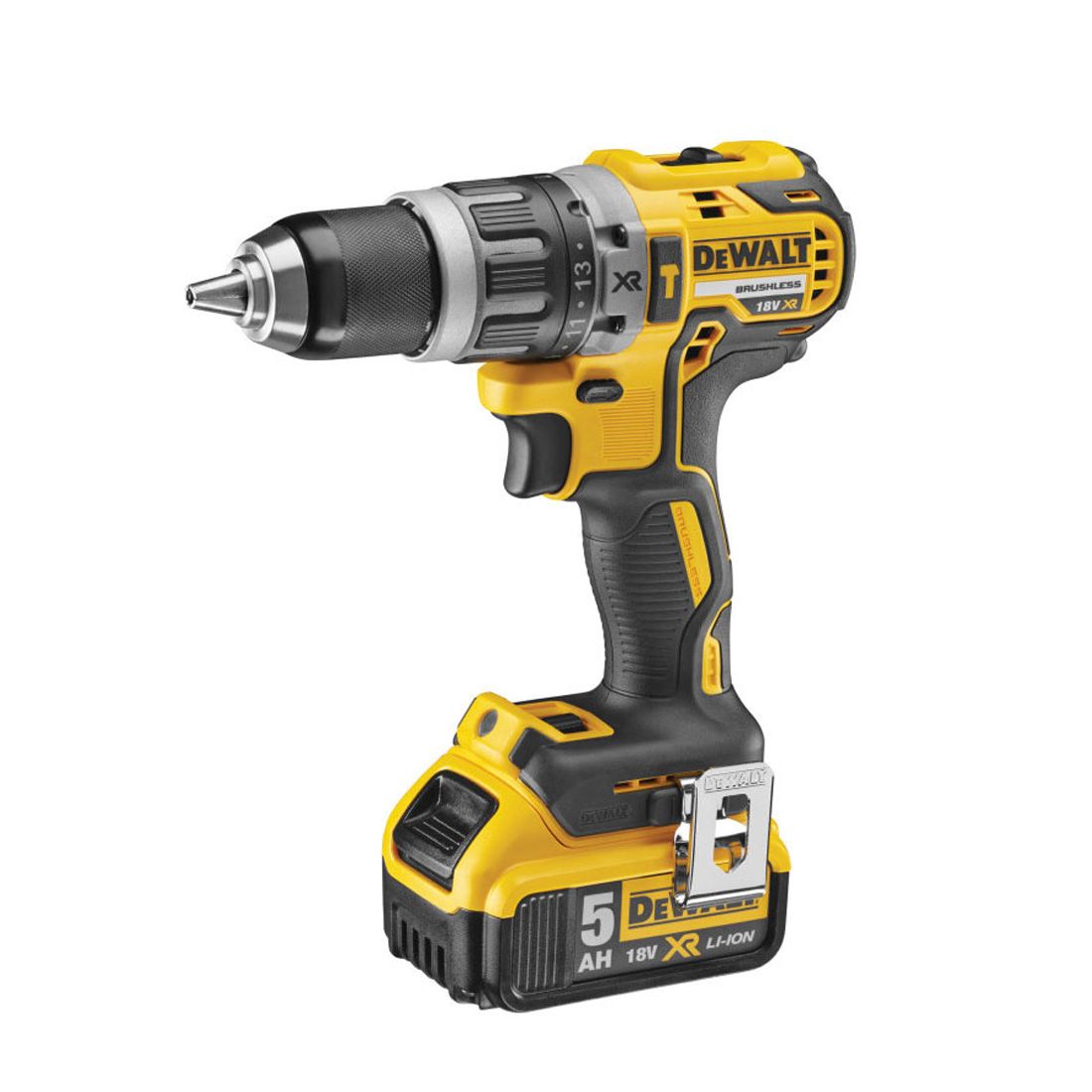 DeWalt DCD996P1 18V XR Brushless 3 speed Hammer Drill Driver, 5.0Ah Battery, Charger And Case