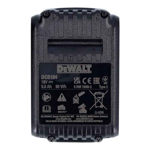 DeWalt DCB184-XJ -  18V XR Li-ion 5.0Ah Slide Battery - Pack of 4