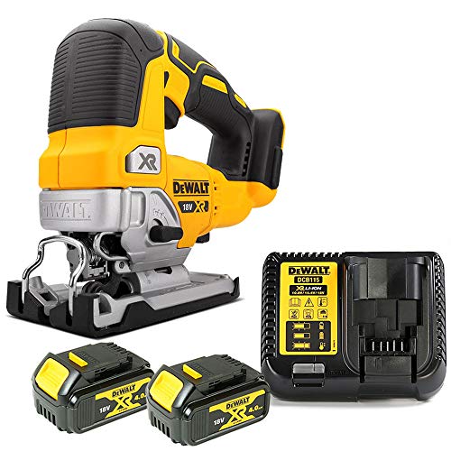 DeWalt DCS334M2 18V Brushless Top Handle Jigsaw with 2 x 4.0Ah Batteries & Charger