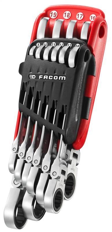 Facom - Hinged Ratchet Combination Wrench CLIP Set - 467F.JP10PB