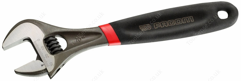 Facom 113A.4TG - 4 INCH Sheathed And Phosphated Adjustable Wrench (Zero To 13mm Range)