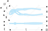 Facom 181A.25G Locking SWIN SLIP-Joint  MultiGRIP Pliers
