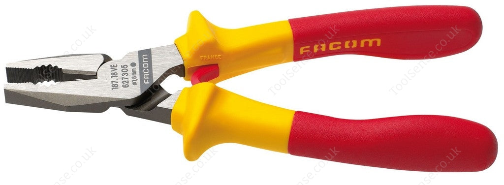 Facom 187.16VE 1000V VDE Insulated Combination Pliers 165mm