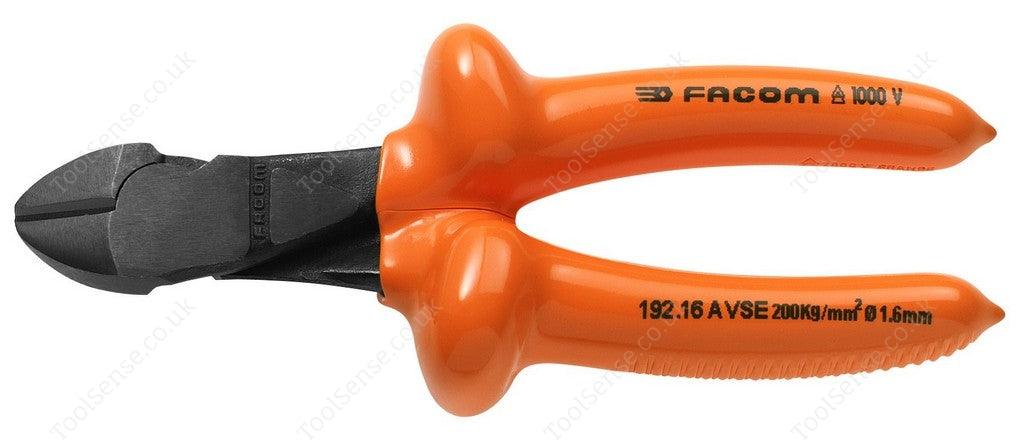 Facom 192.14AVSE 1000V Insulated Diagonal SIDE Cutting Pliers 165mm