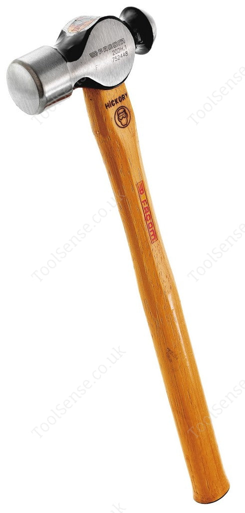 Facom 202H.1/2 Ball Pein Engineers Hammer, Hickory Handle, 280G