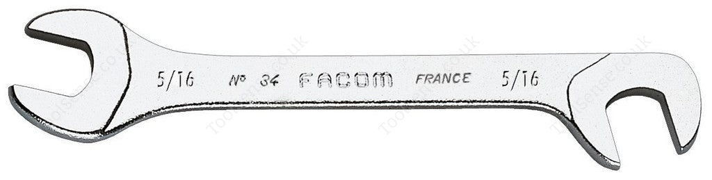 Facom 34.1/4 -1/4" AF MIDGET Wrench With Open ENDS AT 15 And 75 DegreeS