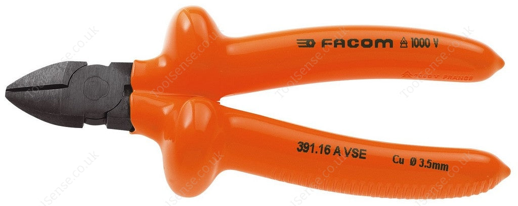 Facom 391.16AVSE 1000V Insulated Diagonal SIDE Cutting Pliers 165mm