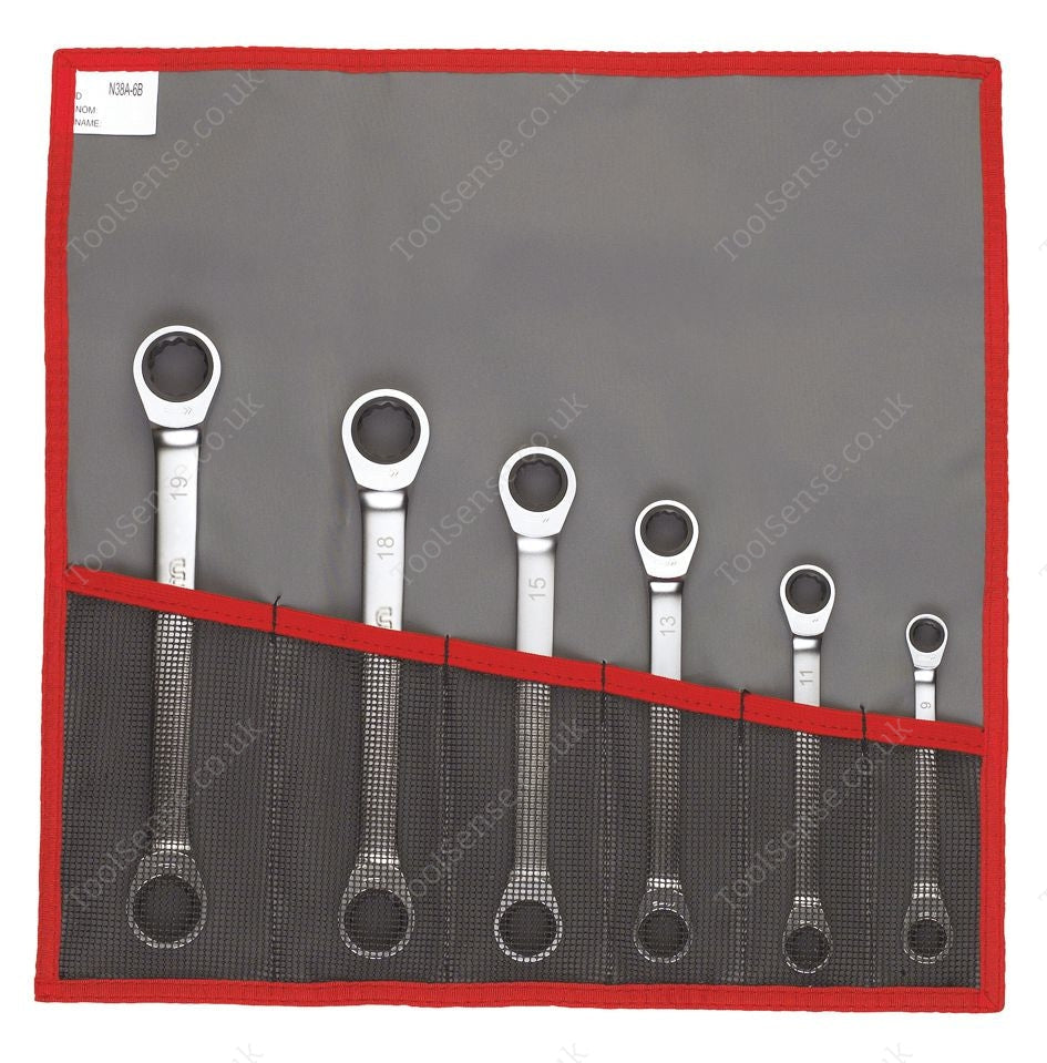 Facom 64.JE6T 64 - SetS OF Metric And INCH Straight Ratchet Ring Wrenches