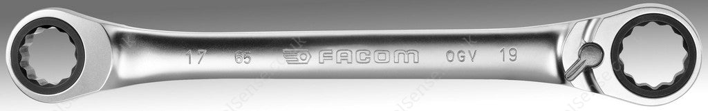 Facom 65.17X19 12 Point Metric Angle Head Ratchet Ring Wrench 17 X 19