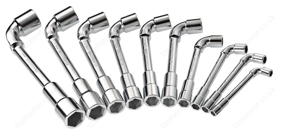 Facom 76.JN10 10 Piece Angled Socket Wrench Set. (12 Point). SIZES: 8, 10, 11, 12, 13, 14, 16, 17, 1