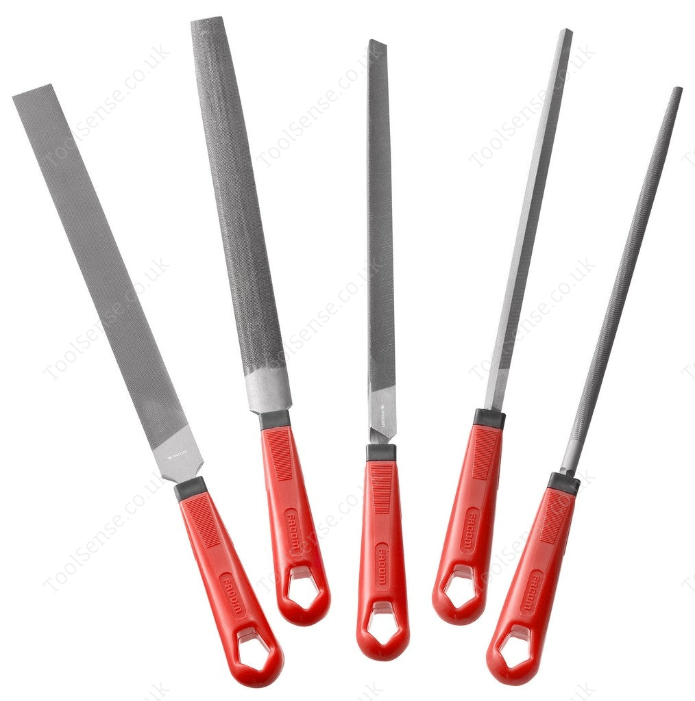 FACOM LIM250EM.J5 - 5 PIECE 2ND CUT FILE SET 250MM (10") LONG WITH FITTED HANDLES