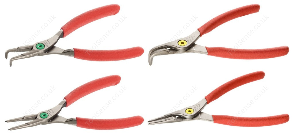 Facom PCJ4 Set OF 4 Straight And 90 Angled Nose Circlip Pliers - 18 To 60 mm